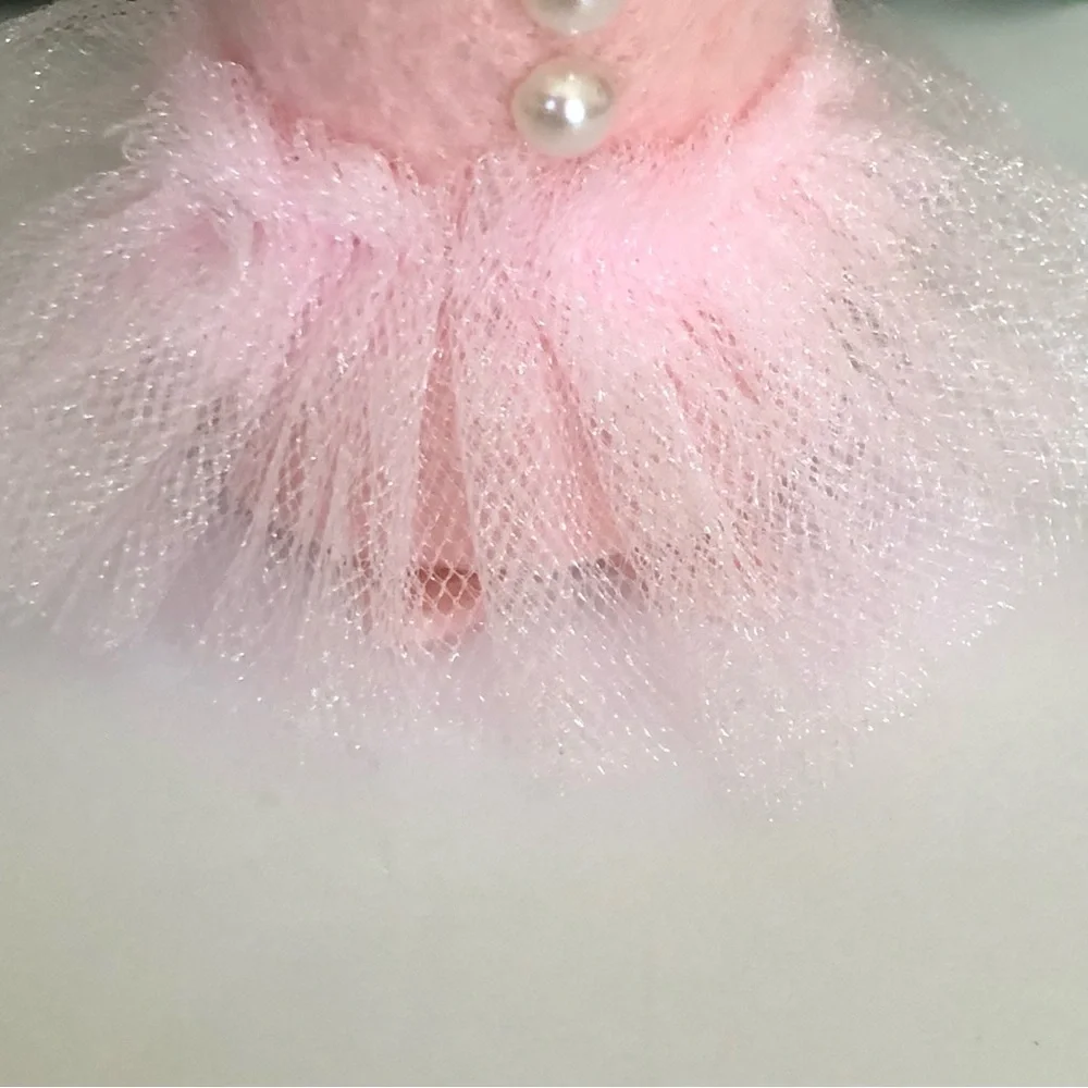 Ballerina Felt Mouse Art Doll Hand-sewn pink tutu hair bun Ballet handmade NWT